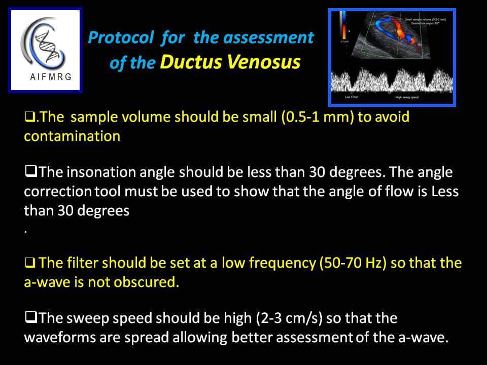 Protocol for the assessment of the Ductus Venosus
